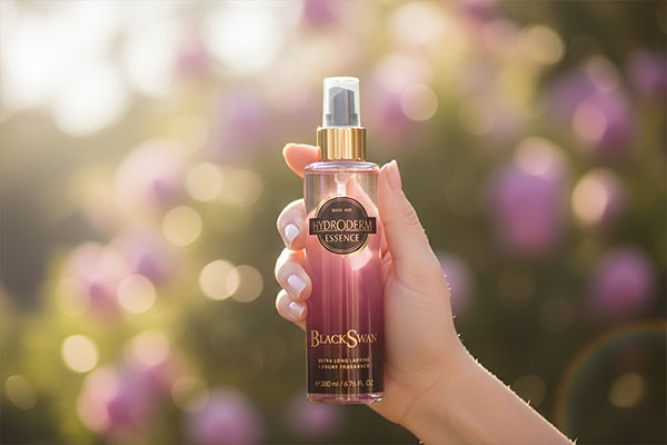 بادی اسپلش بلک سوان هیدرودرم در دستان یک خانم