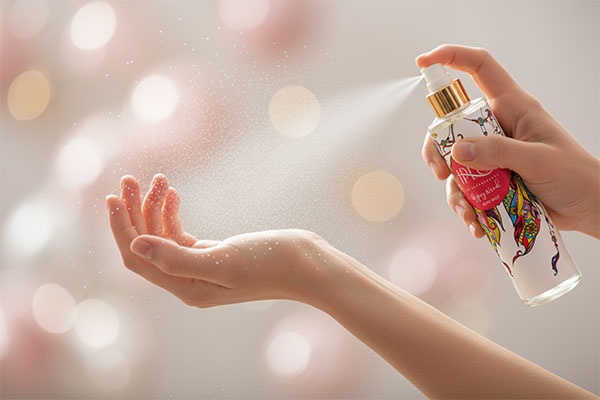 اسپری بادی اسپلش زنانه جیپسی ویند آی پلاس روی مچ دست