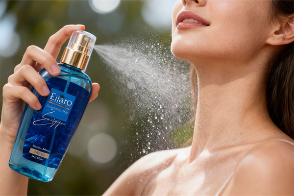 بادی اسپلش انرژیک الارو در حال استفاده روی پوست