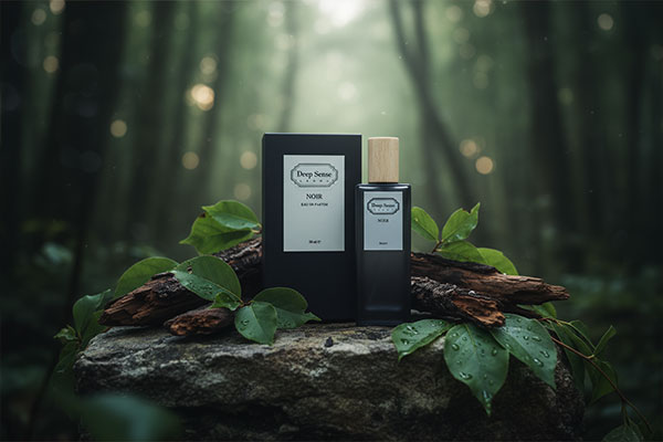ادو پرفیوم نویر دیپ سنس در کنار عناصر طبیعی