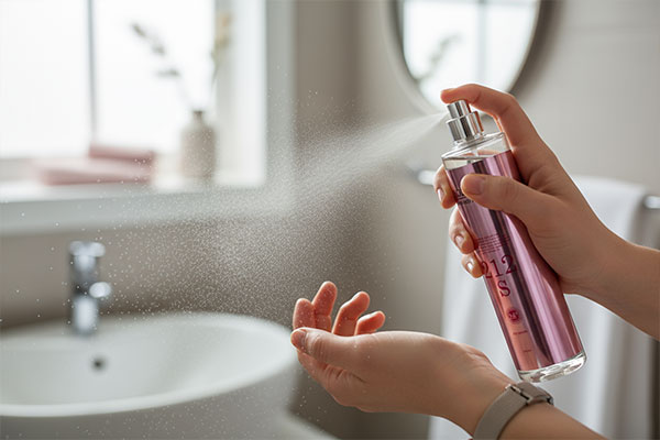 استفاده از بادی اسپلش زنانه 212 بادی کر روی پوست