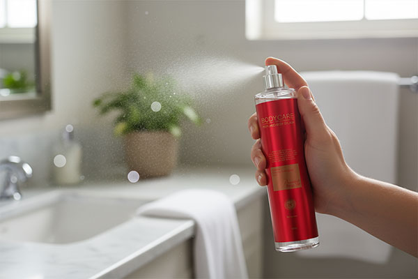 اسپری بادی اسپلش باکارات رژ بادی کر در حال استفاده