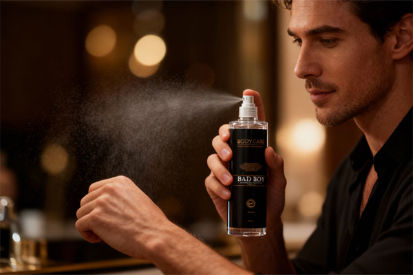 بادی اسپلش مردانه بد بوی بادی کر روی پیشخوان حمام