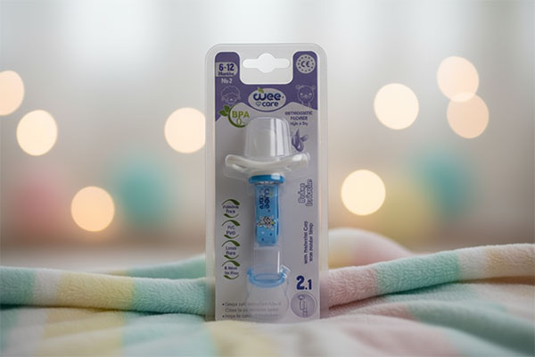 پستانک ارتودنسی ضد حساسیت وی کر کد P111 روی پتوی نوزاد