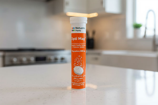 بسته‌بندی قرص جوشان اوپتی مگ نیچرز پلنتی