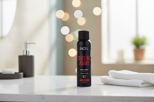 اسپری خوشبوکننده Take Me Away بیول روی پیشخوان