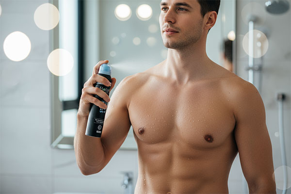 اسپری بدن مردانه استایل بوتانیس در حال استفاده