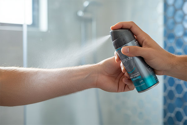 استفاده از اسپری بدن Oceano کاسپین روی مچ دست