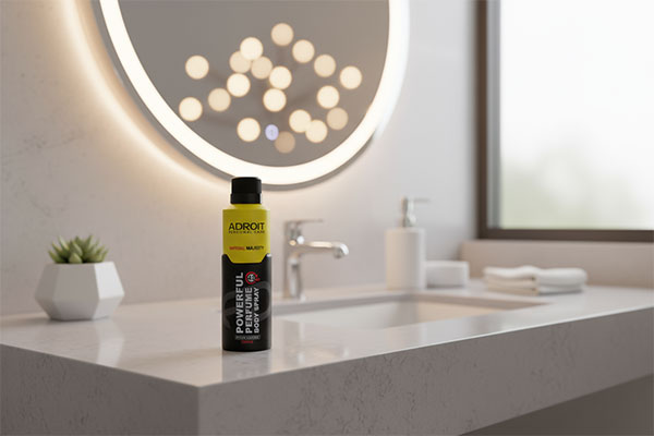 اسپری بدن مردانه امپریال مجستی آدرویت روی میز حمام