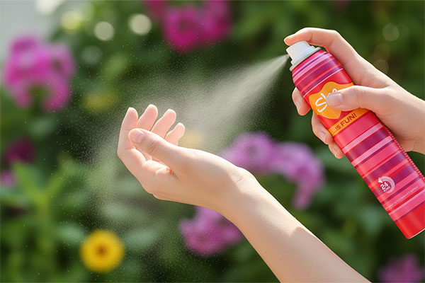 اسپری بدن زنانه فان شی در حال استفاده روی مچ دست