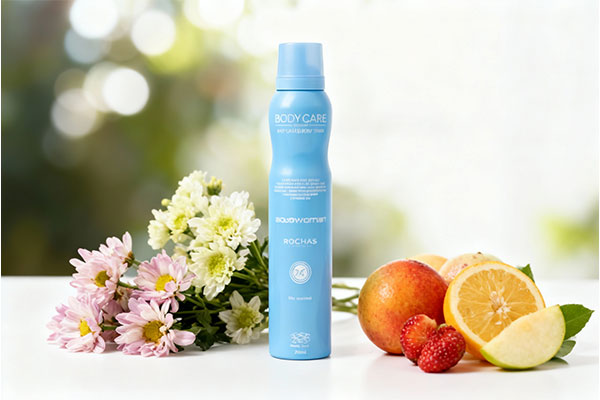 اسپری بدن زنانه روشاس آکوا وومن بادی کر با رایحه خنک و شیرین