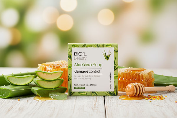 صابون کرمی بیول آلوئه ورا با ژل آلوئه ورا و موم عسل