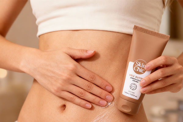 کاربرد کرم ترک شکم اسکین شیک روی پوست