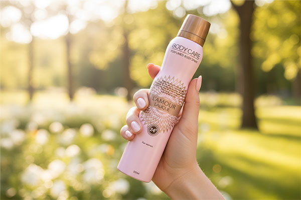 اسپری بدن لالیک لامور بادی کر در دست بانو