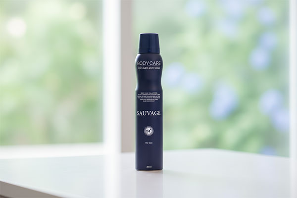 اسپری بدن مردانه ساواج بادی کر روی پیشخوان حمام