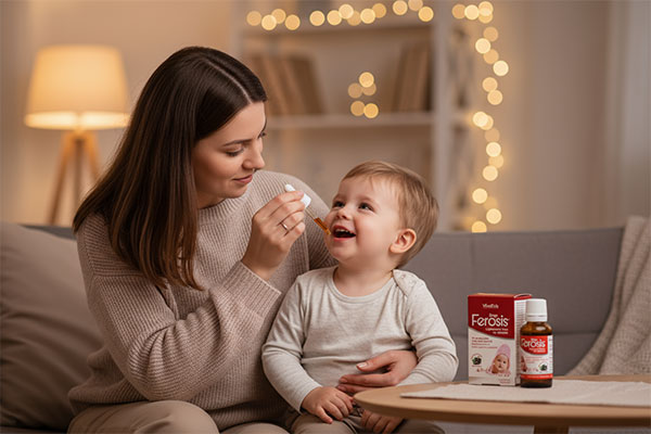 دادن قطره فروسیس به کودک با قطره‌چکان