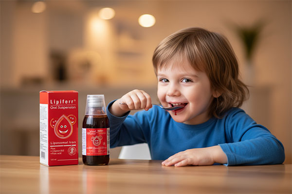 مصرف شربت لیپیفر توسط کودک با طعم توت فرنگی