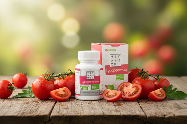 کپسول لیکوپن ویتامور با گوجه‌فرنگی تازه