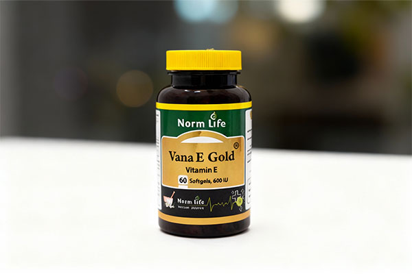 کپسول وانا ای گلد 600 نورم لایف روی سطح سفید