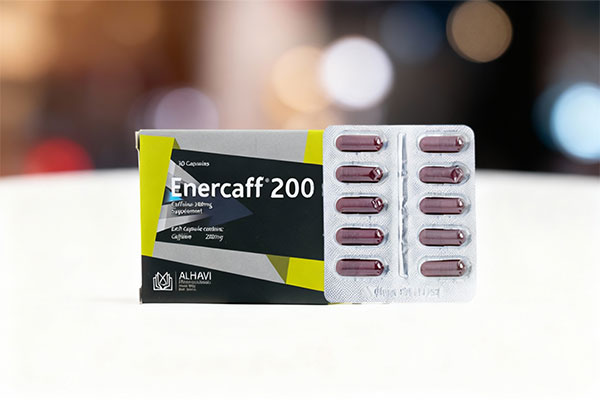 کپسول انرکاف 200 الحاوی روی سطح سفید