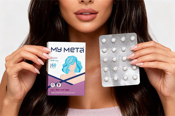 قرص بیوتین 4500 میکرو گرم مای متا برای رشد مو