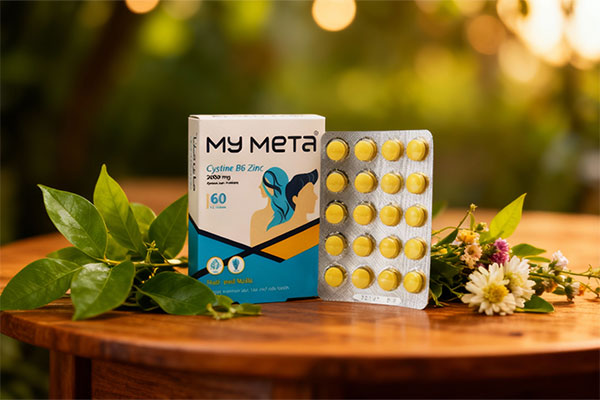 قرص سیستین B6 زینک مای متا برای تقویت مو و ناخن