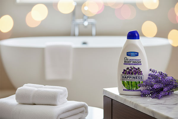 شامپو بدن کرمی اسطوخودوس کامان در حمام لوکس