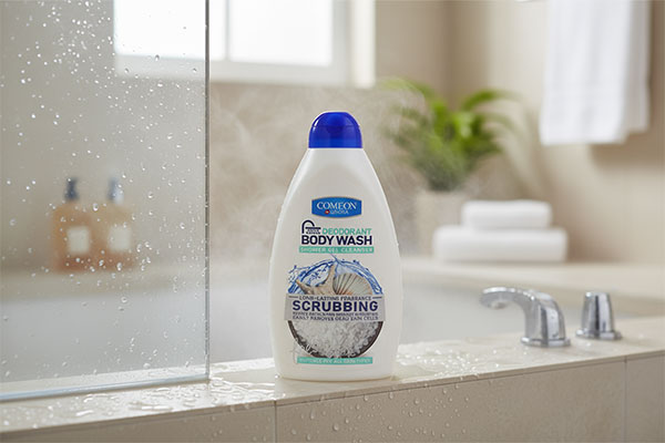 شامپو بدن ژلی لایه بردار کامان در حمام