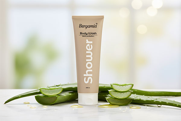 ژل شستشوی بدن برگامیا در حمام با ترکیبات طبیعی