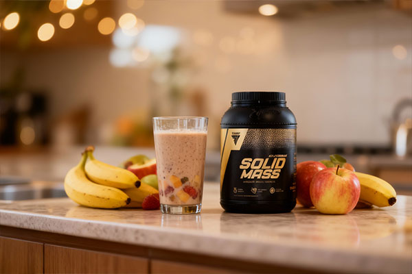 پودر سولید مس ترک نوتریشن 3000 گرمی در کنار شیک آمادهشده