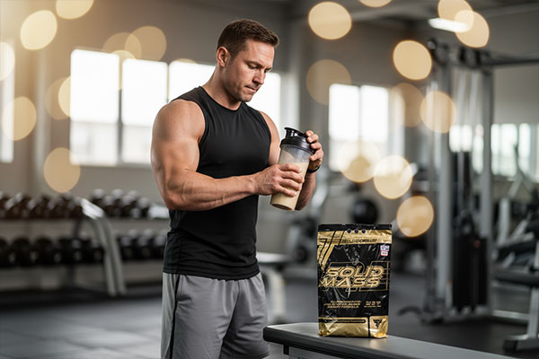 ورزشکار در حال تهیه مکمل سولید مس ترک در باشگاه