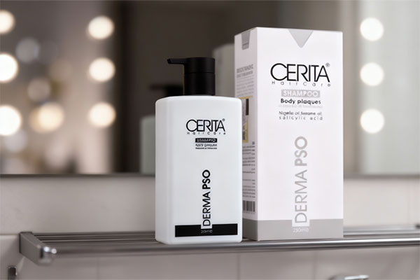 شامپو بدن پسوریازیس سریتا روی قفسه حمام