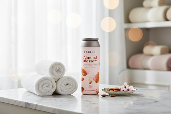 شامپو بدن کرمی شکوفه بادام لپیور در حمام لوکس