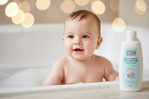 استحمام نوزاد با شامپو بدن ماما بیبی