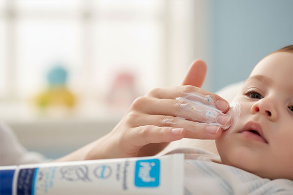 کرم مرطوب کننده کودک فیروز روی پتوی کودک