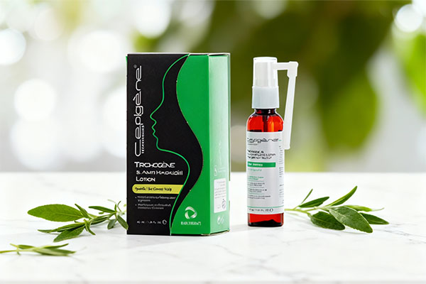 محلول تقویت کننده موهای چرب سپیژن روی سطح مرمری سفید