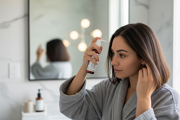 نحوه استفاده از محلول تقویت کننده موهای چرب سپیژن روی پوست سر