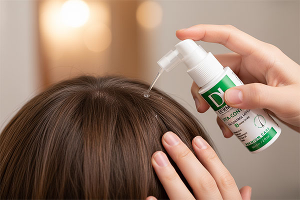 کاربرد لوسیون کف سر چرب درمالیفت روی پوست سر