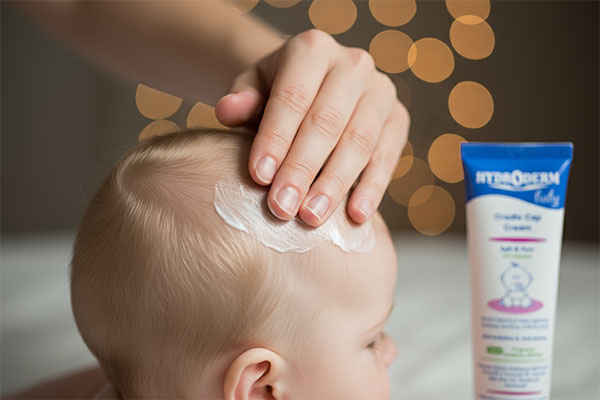 کاربرد کرم برطرف کننده پوسته سر نوزاد هیدرودرم روی پوست کودک