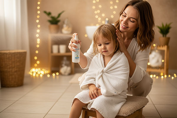 نحوه استفاده از اسپری گره باز کن مو بیبی اسکین