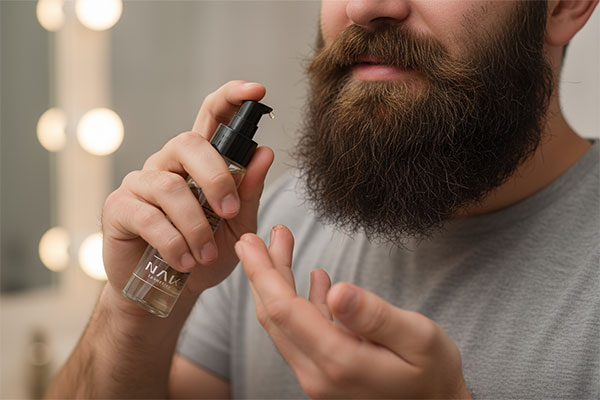 نحوه استفاده از سرم ریش ضد وز و صاف کننده آرگان ناک