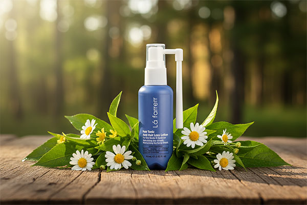 تونیک ضد ریزش موهای خشک لافارر در کنار عناصر طبیعی