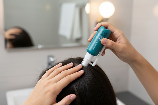 کاربرد تونیک تقویت کننده موی سر و ابرو چرب لافارر روی پوست سر