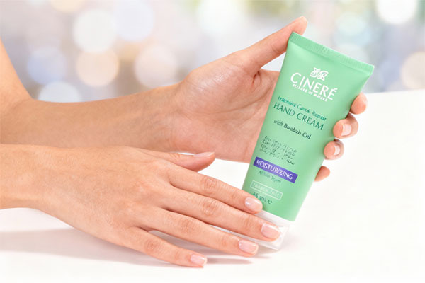 دست‌های نرم و مرطوب با کرم مرطوب کننده دست