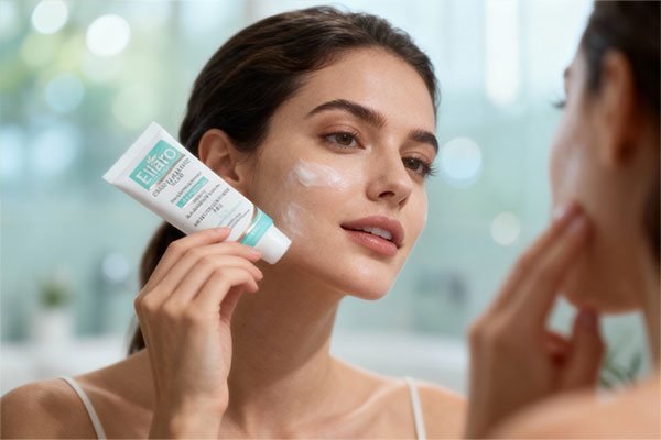 استفاده از کرم مرطوب کننده الارو سبز روی پوست صورت