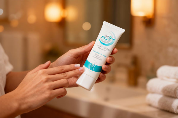 استفاده از کرم مرطوب کننده دست فیتووان روی پوست