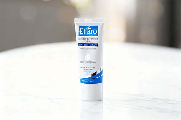 کرم تقویت کننده آبرسان ویتامین ای الارو روی سطح مرمر سفید