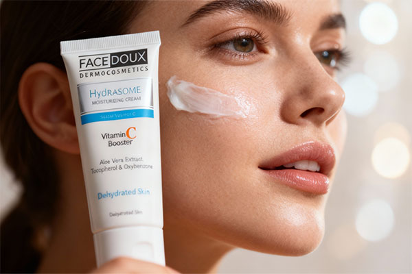 استفاده از کرم مرطوب کننده هیدرازوم فیس دوکس روی پوست صورت