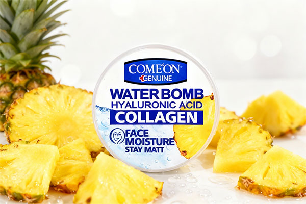 کرم آبرسان کامان بنفش با عناصر طبیعی مانند آناناس