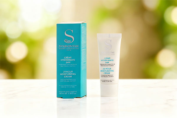 کرم مرطوب کننده 24 ساعته سین بیونیم پوست خشک روی سطح مرمر سفید